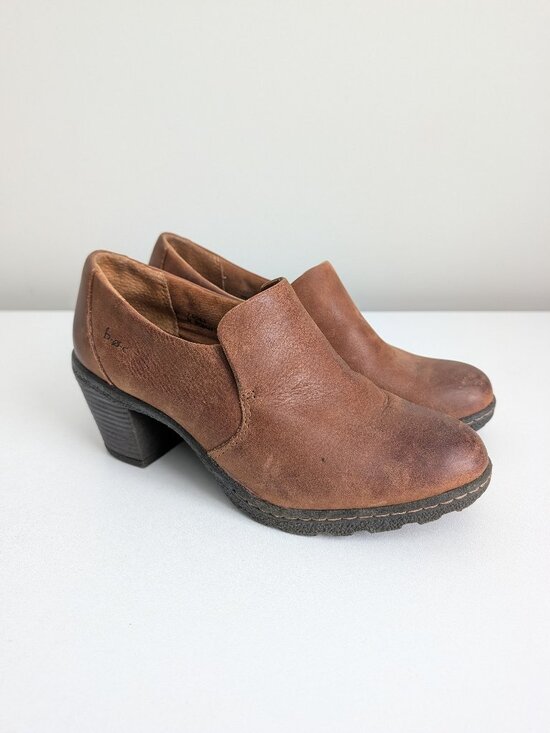 b.o.c. Shoes - Born b.o.c. Carla Shoes Womens Size 7.5M Brown Leather Heel Booties